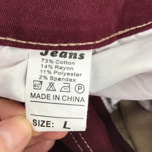 “Jeans” Brand Y2K style Patchwork Mid-Rise Straight Leg Stretch Pants Size L - Picture 5 of 5